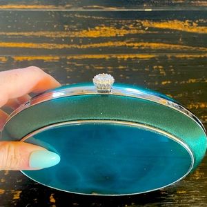 Green oval clutch, almost gem like! Stunning for date night